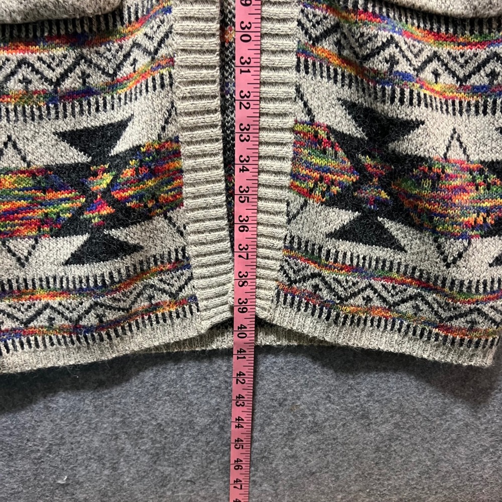 Kamana Southwestern Longline Cardigan Sweater Aztec Knit Boho Open‎ Front M - Picture 4 of 8
